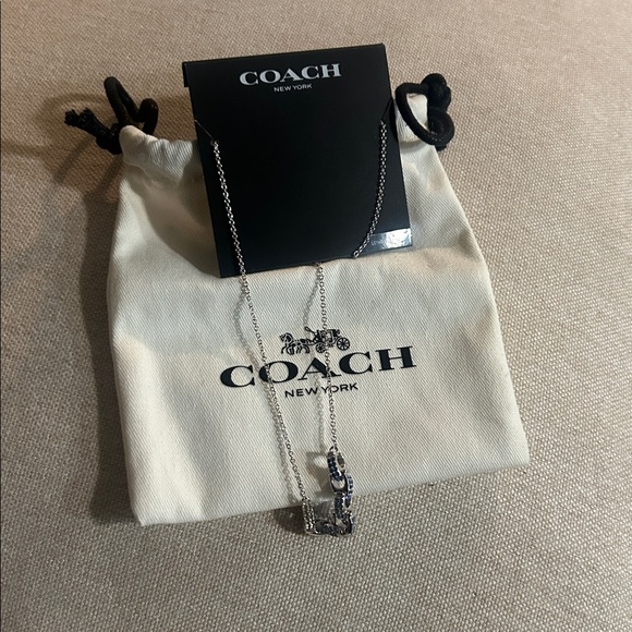 Coach Silver and Blue Necklace - Picture 6 of 7